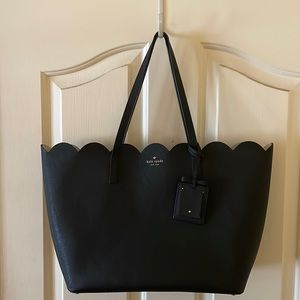 Kate Spade Black Scallop Tote